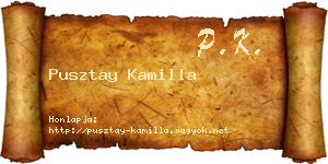 Pusztay Kamilla névjegykártya